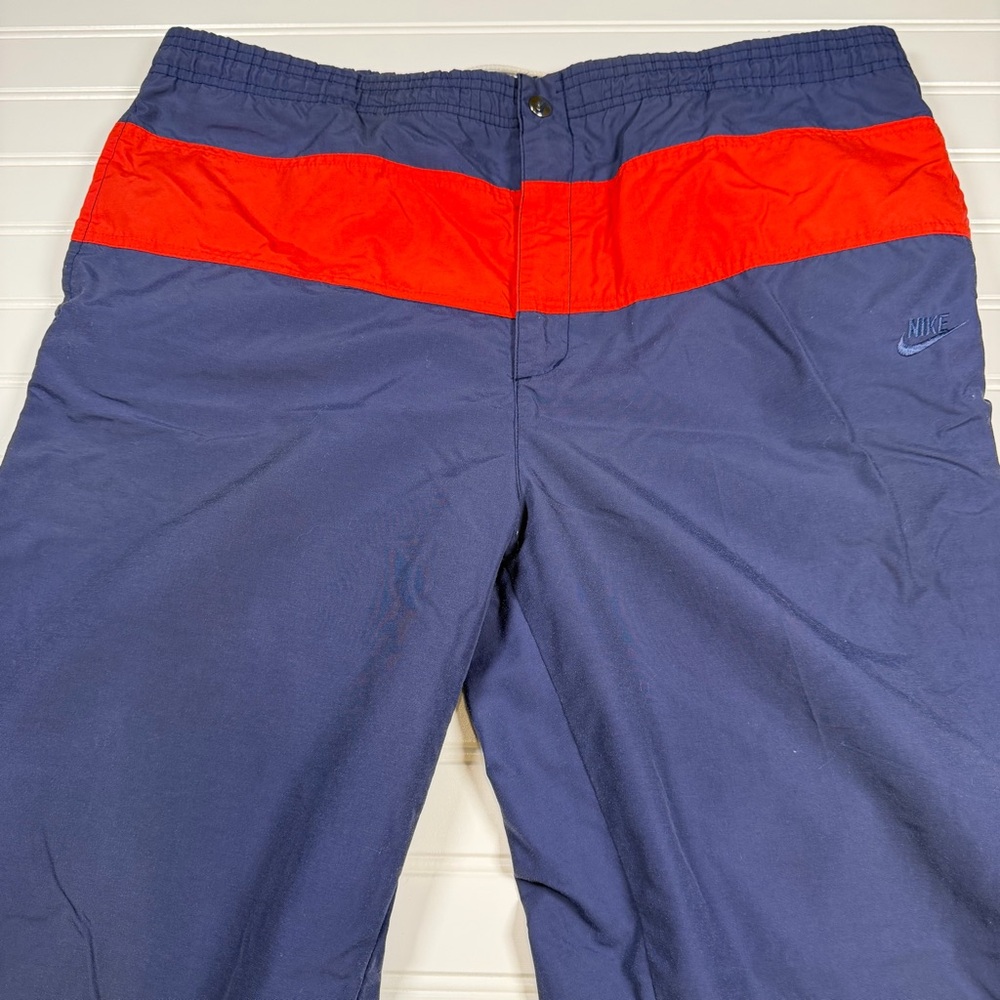 Vintage 1980’s Nike Nylon Track Pants Men’s Large Blue Red GUC RN 56323‎
